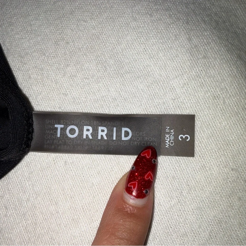 Torrid Black‎ Ruffled Bikini Top and Bottom Size 3X and 4X